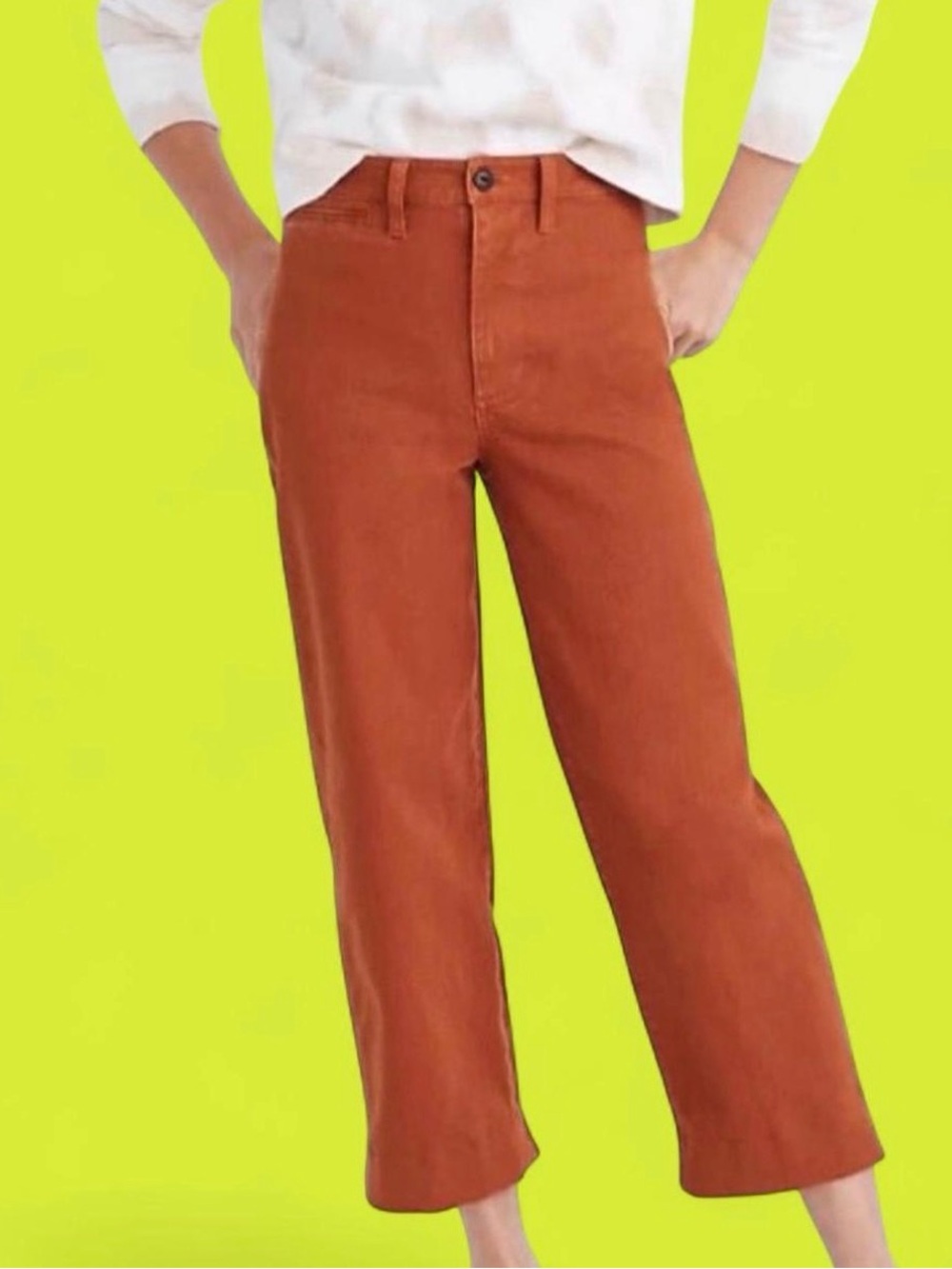 Madewell Rust Cropped Wide-Leg Pants